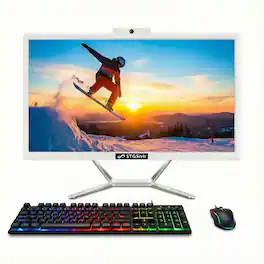STGSivir - All in One Desktop Computer, 22-inch Display, Intel Core i5 up to 3.6GHz, 16GB RAM, 512GB SSD, WiFi, BT, Win11H - White