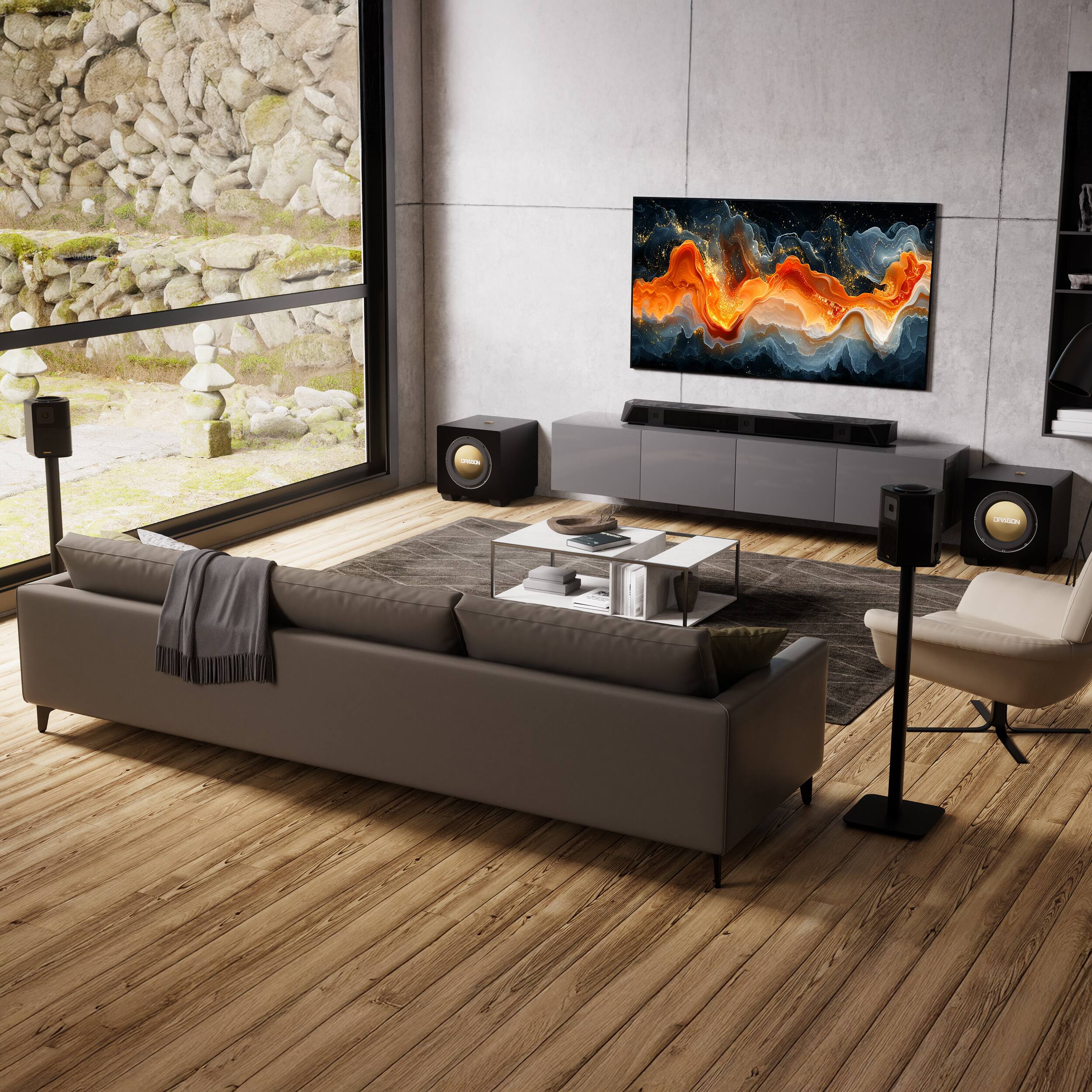 Alt View 6. Nakamichi - DRAGON 3500W Home Surround Sound System w/ Dual 12" Subwoofers, Dolby Atmos and DTS:X Pro - Black.