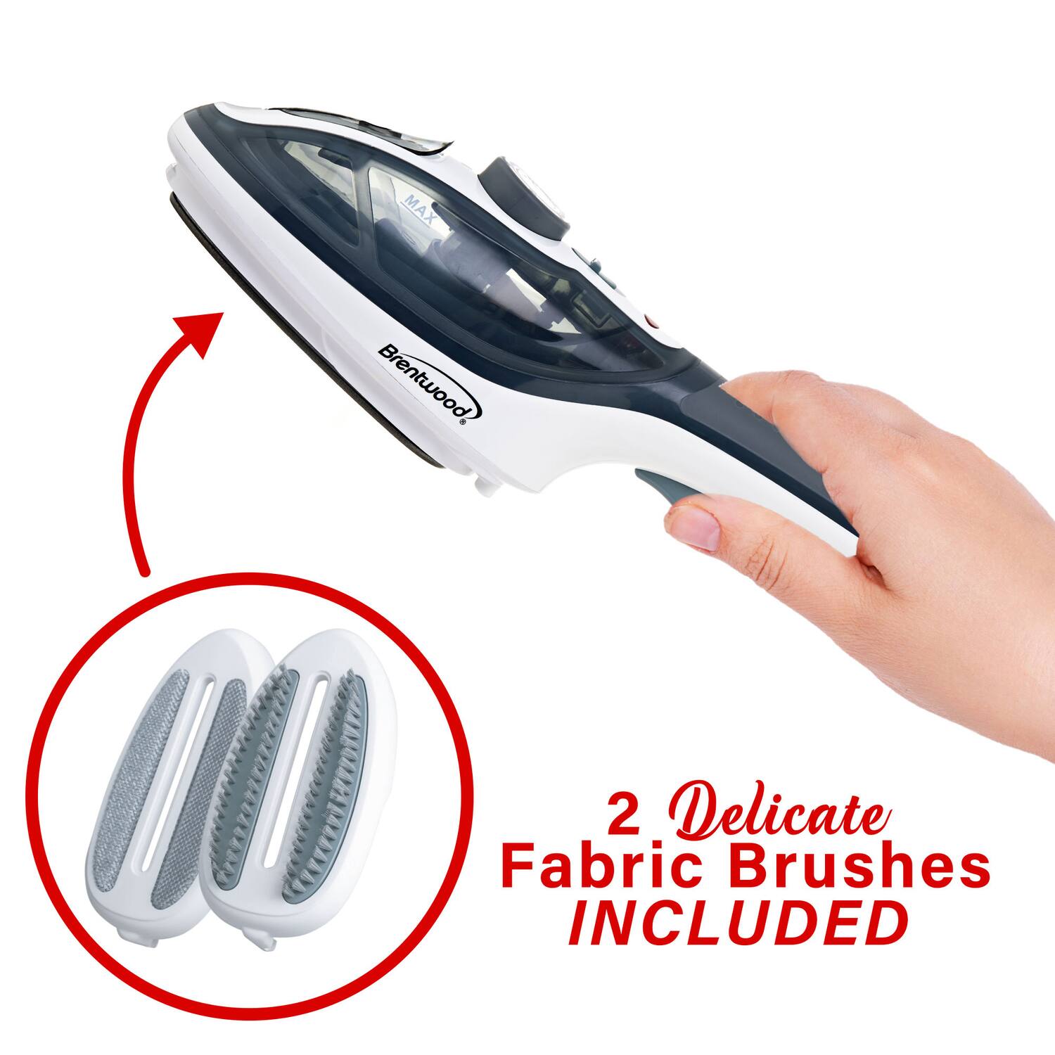 MAX Brentwood. 2 Delicate Fabric Brushes INCLUDED