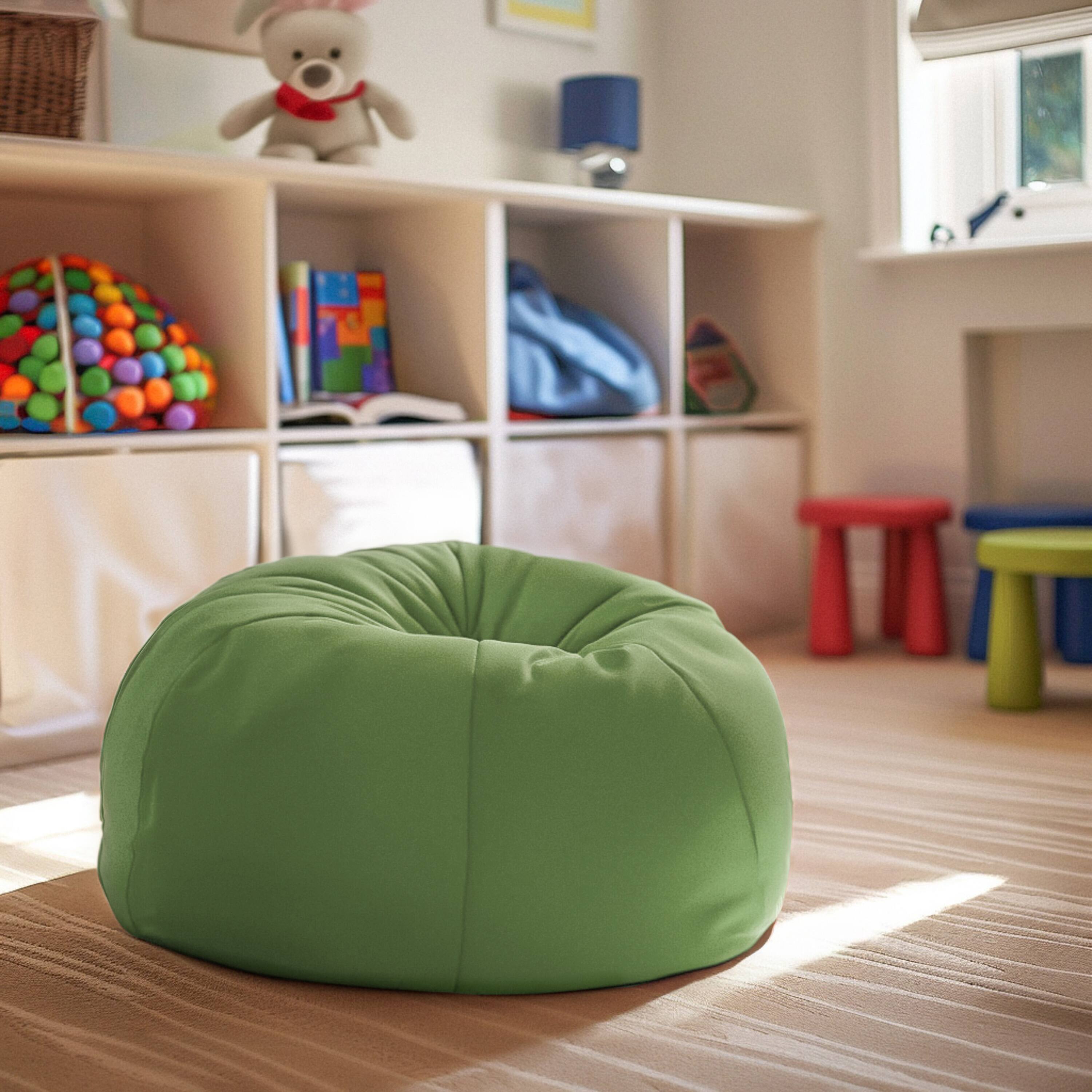 Alt View 1. Emma + Oliver - Small Bean Bag Chair for Kids and Teens - Green.