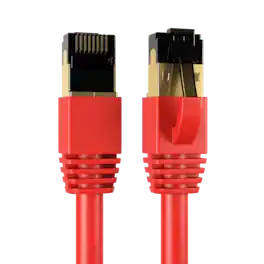 Cables Direct Online - Cat8 Ethernet Cable 0.5FT, 40Gbps High-Speed RJ45 Shielded Copper Cord for Router, PC & Gaming - Red