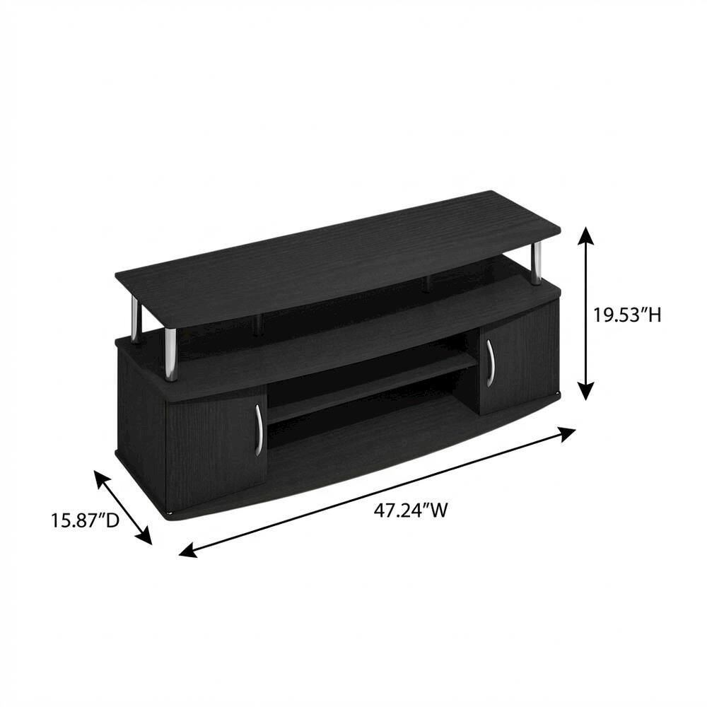 FurniFact - Dark Americano Large Entertainment Center for TVs up to 55 inches - Dark Americano/Stainless Steel price history on PriceWatchPro