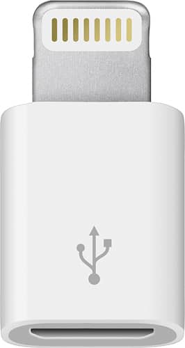 Front. Apple - Lightning-to-Micro USB Adapter - White.