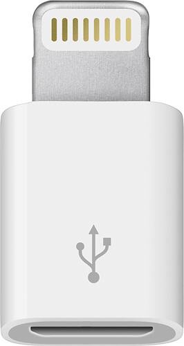 Front. Apple - Lightning-to-Micro USB Adapter - White.