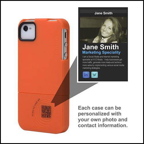 Front Standard. Findables - Case for Apple® iPhone® 4 and 4S - Orange.
