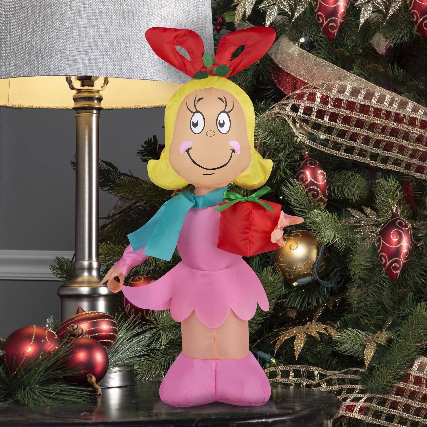 Angle. Gemmy - Gemmy Airdorable Cindy Lou Who Inflatable 22 in. Inflatable - Multicolored.