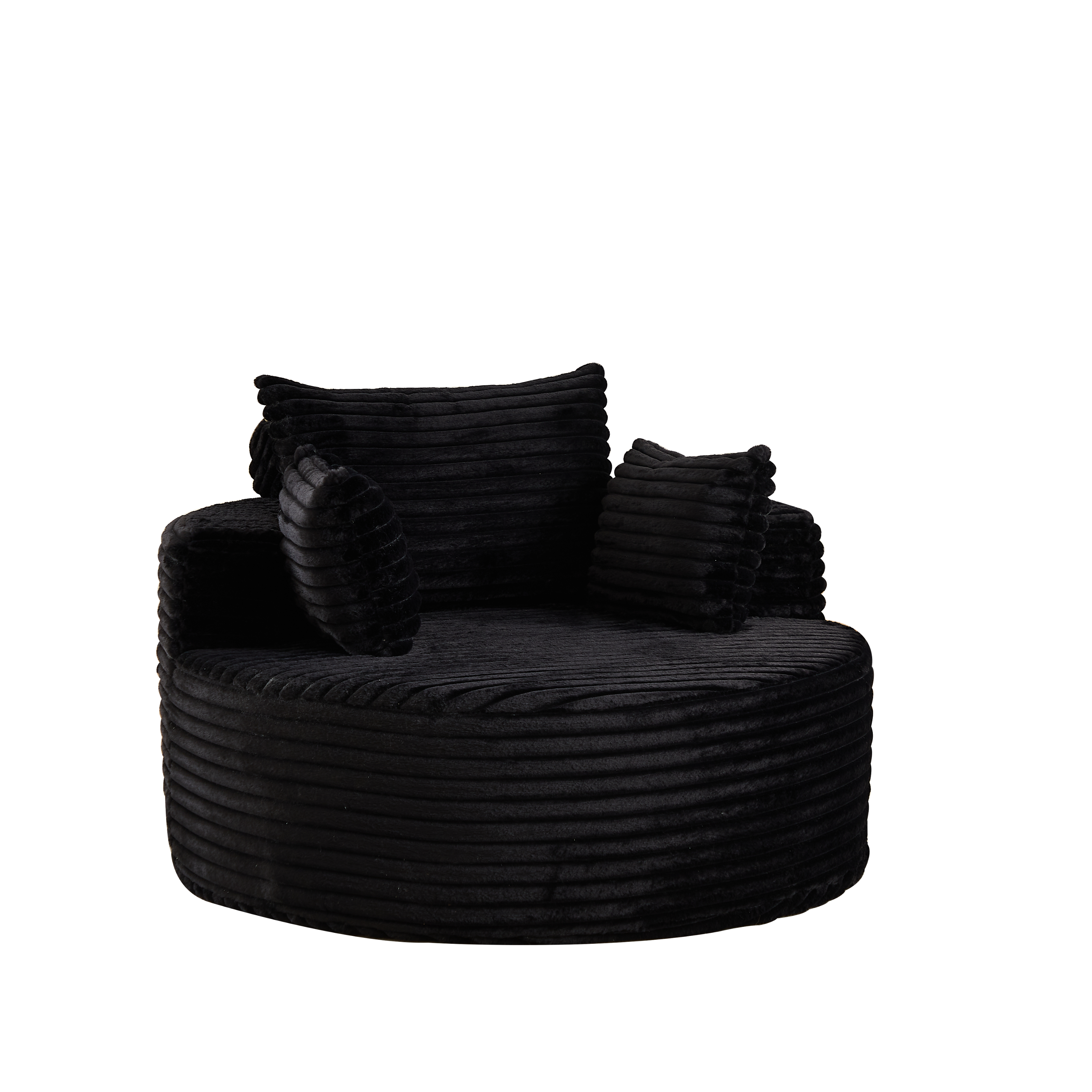 Alt View 2. Roomtec - 50 inch L Corduroy Sponge single sofaNo Assembly RequiredFluffy Modern Sleeper Chair for Living room Bedroom Lounge and - Black.
