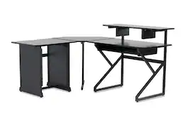 Gator Frameworks - Desk Set with Main Desk, Corner Section & 12U Studio Rack Table, Content Creator Furniture Series, Complete Workstation