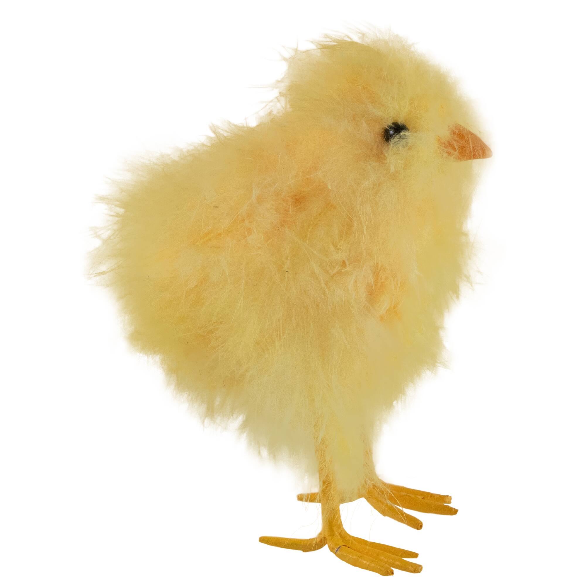 Alt View 3. Northlight - 5” Yellow Feather Easter Chick Figure - Yellow.