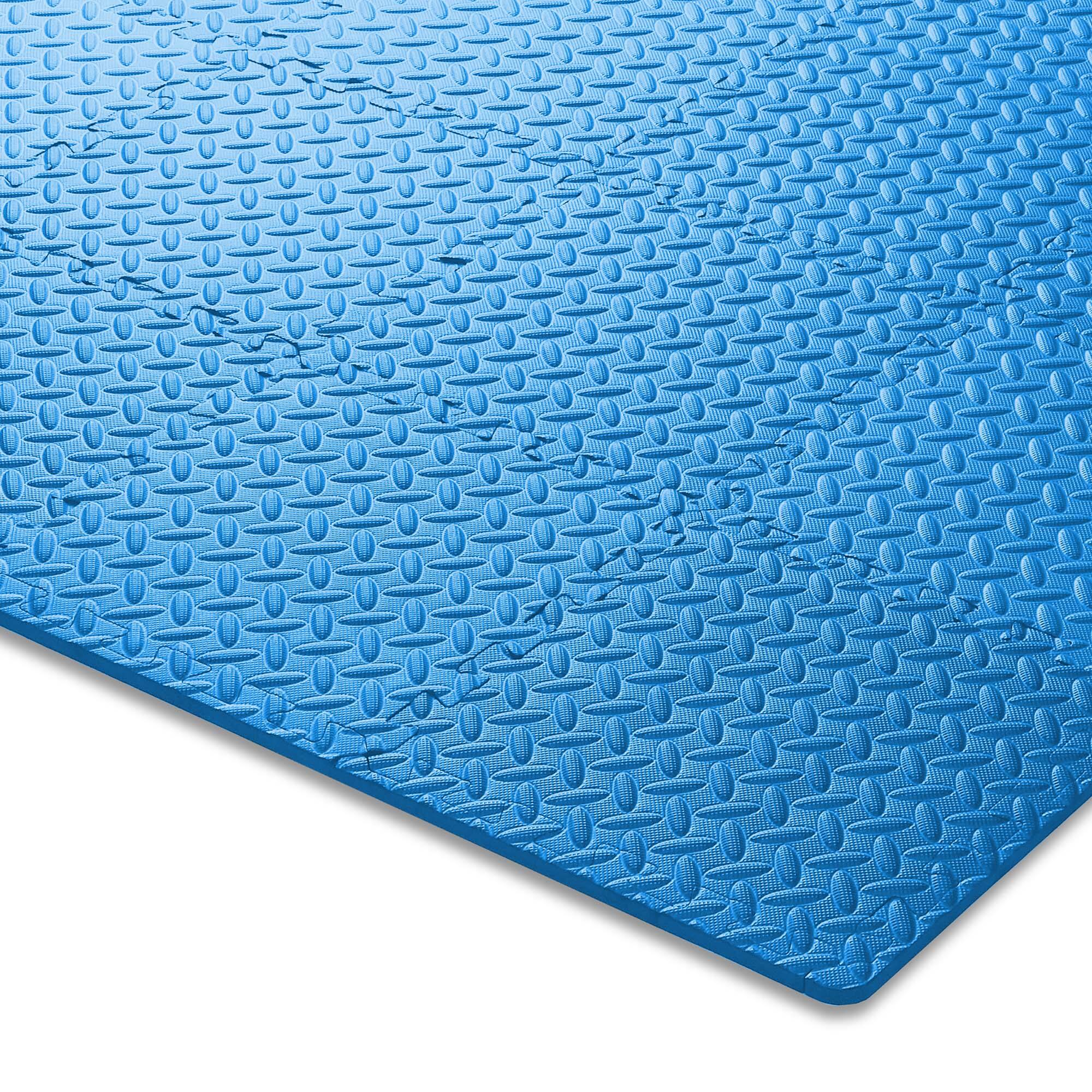 Alt View 2. Philosophy Gym - Exercise Flooring Mats - Foam Rubber Interlocking Puzzle Floor Tiles - Blue.
