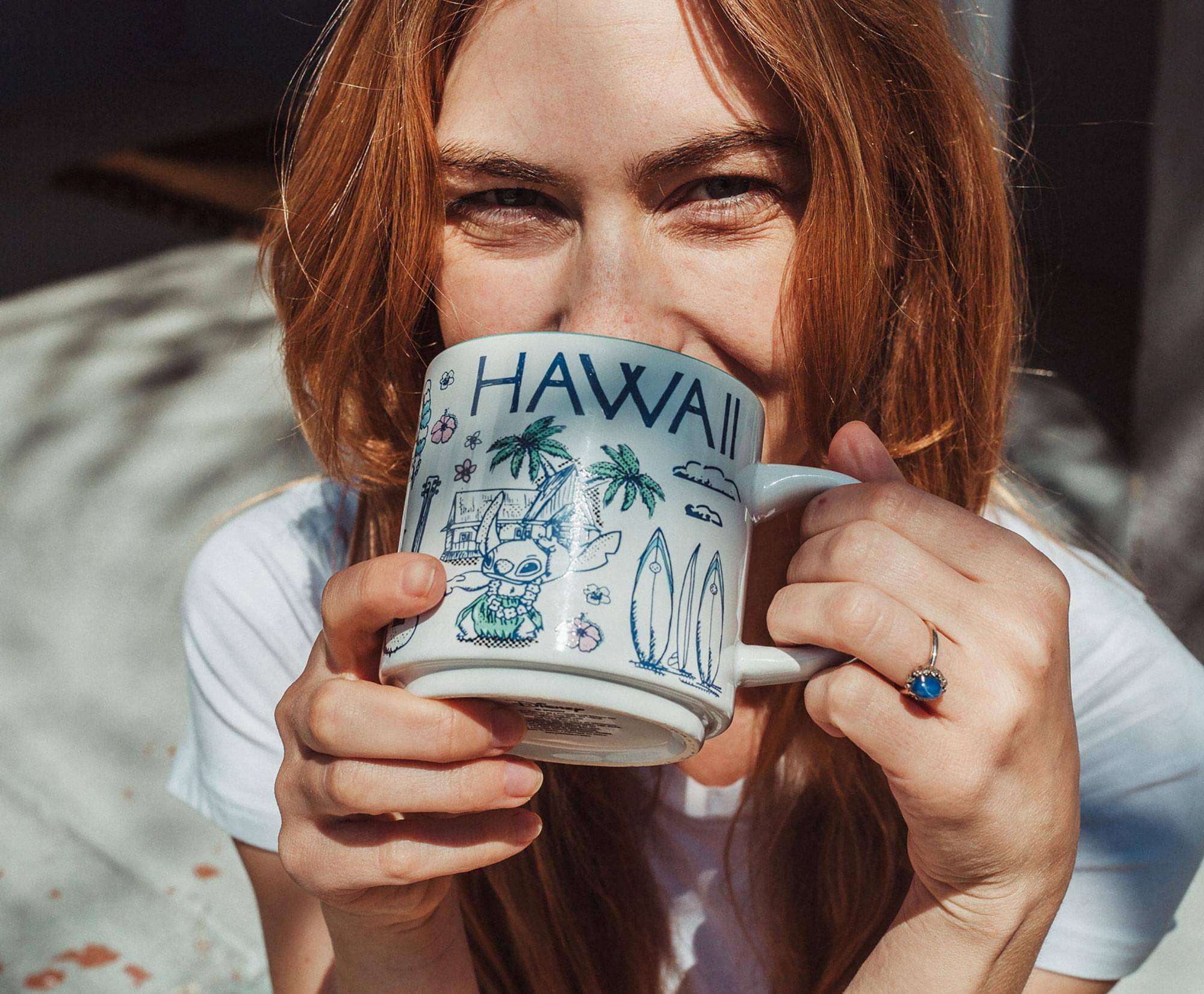 Alt View 2. Silver Buffalo - Disney Lilo & Stitch Hawaii Allover Icons Ceramic Stacking Mug | Holds 13 Ounces - Blue.