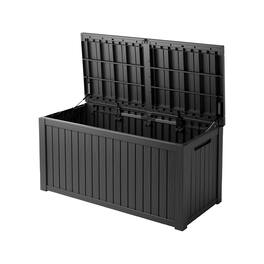 Decksplore - 200 Gallon Resin Deck Box, Lockable Patio Outdoor Storage Box for Furniture, Waterproof Outside Storage Boxes