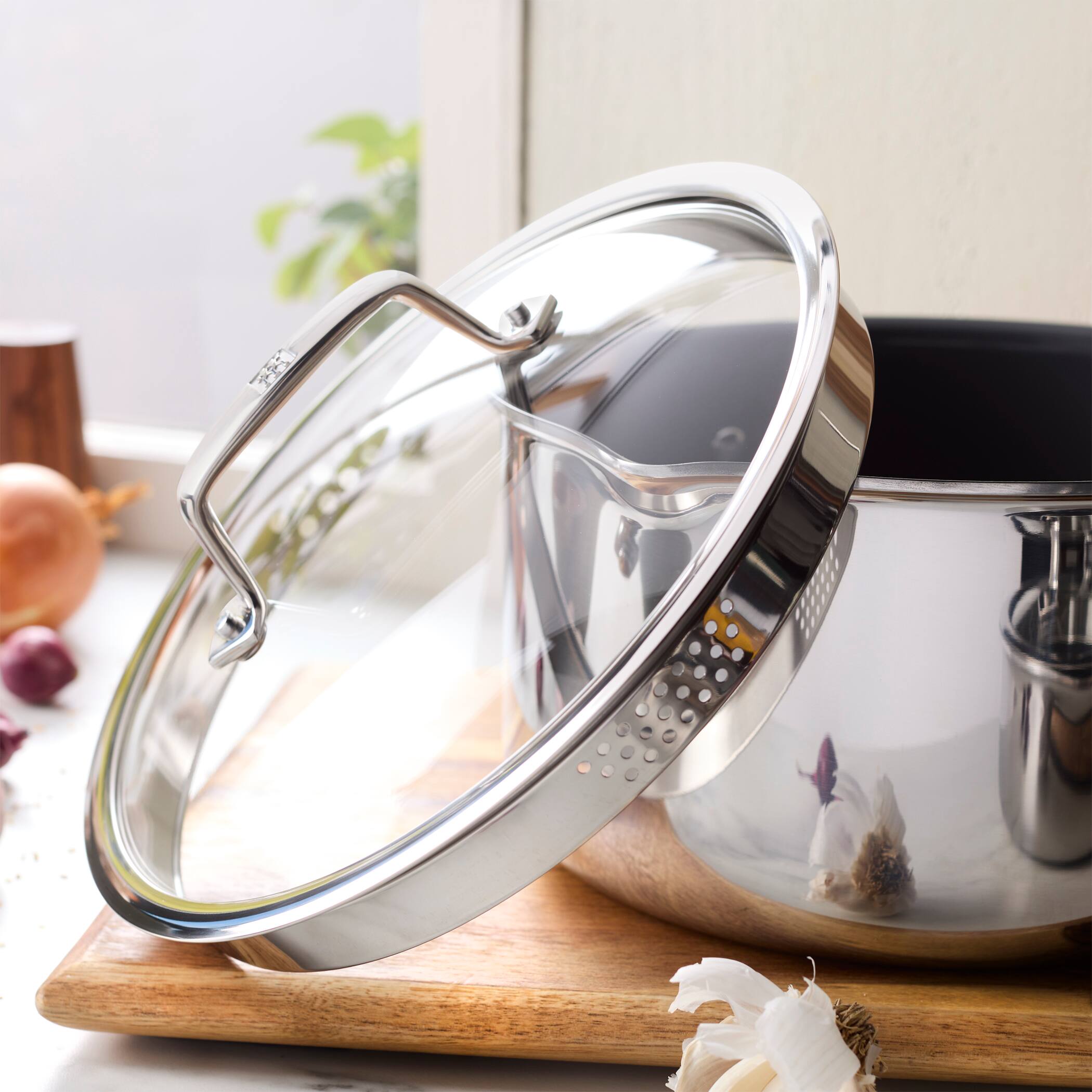 Alt View 4. ZWILLING - ZWILLING Energy Plus 10-pc Stainless Steel Ceramic Nonstick Cookware Set - Stainless Steel.