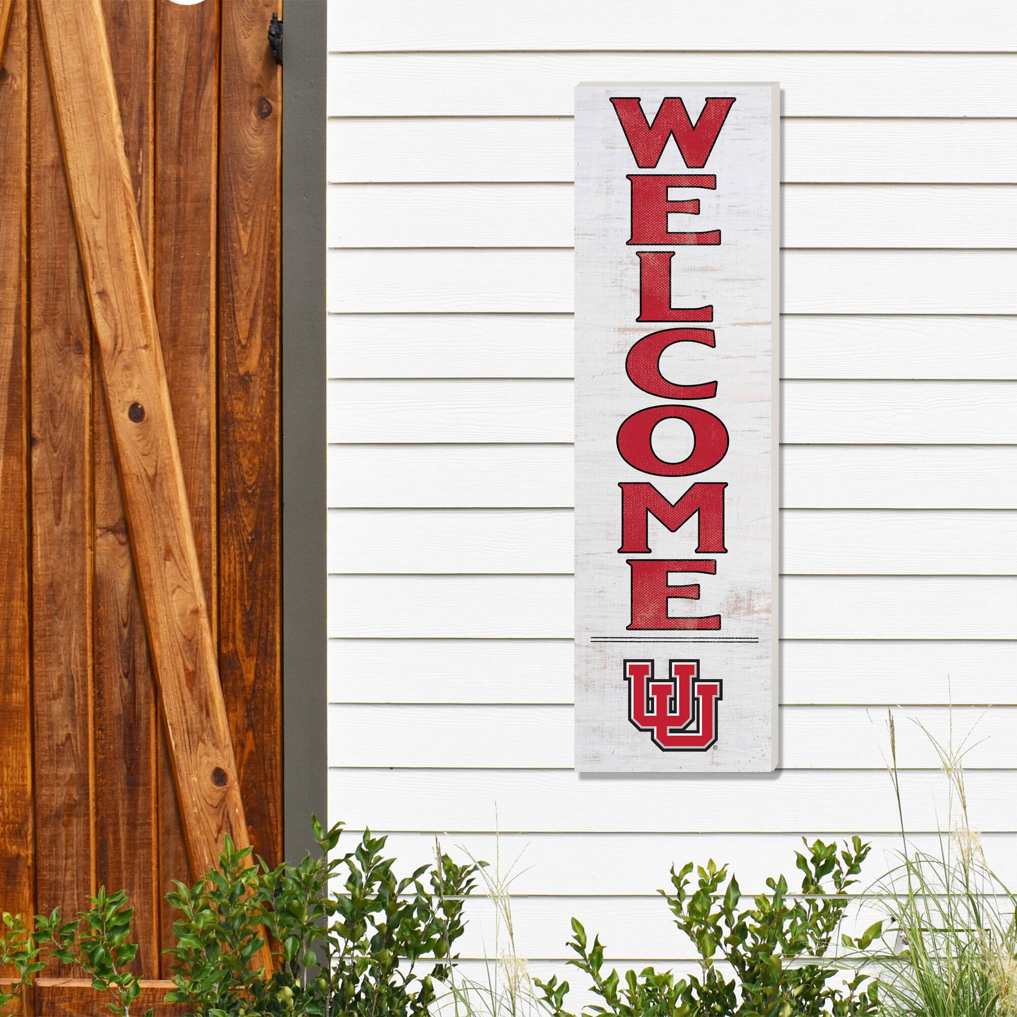 Alt View 1. Jardine - Utah Utes 10'' x 35'' Indoor/Outdoor Welcome Sign - Red.