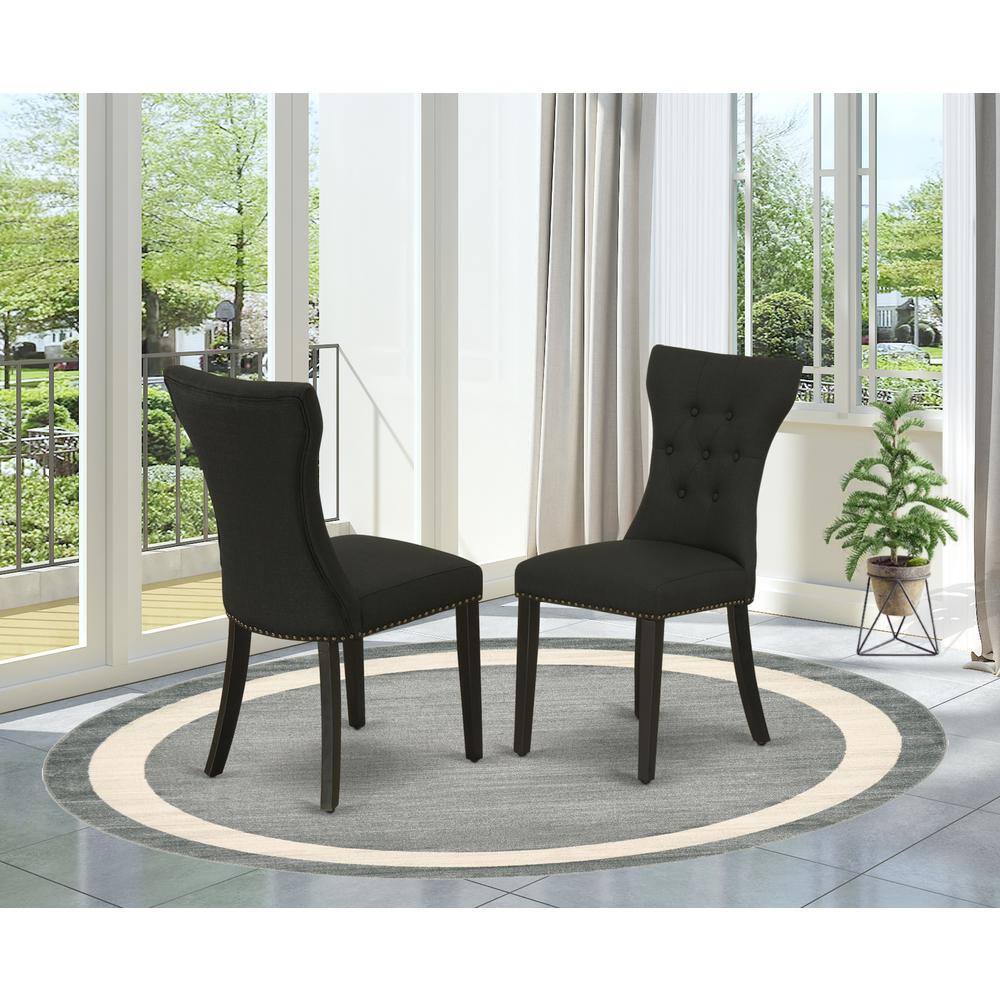 Back. East West Furniture - Dining Chair Black - Black.