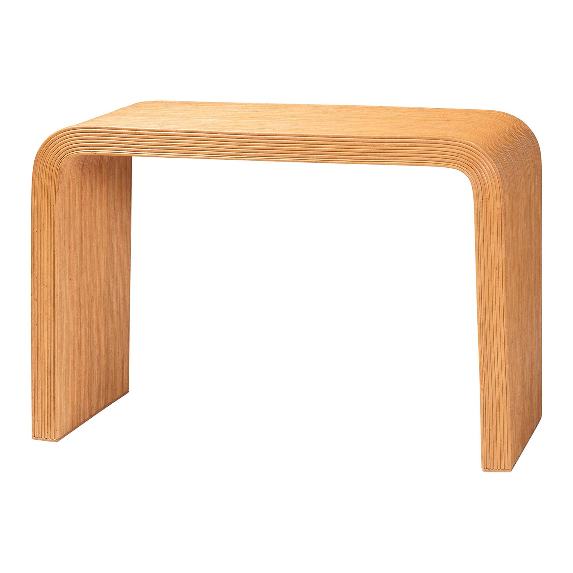 bali & pari - Guevara Bohemian Fluted Rattan Console Table - Light Honey price history on PriceWatchPro