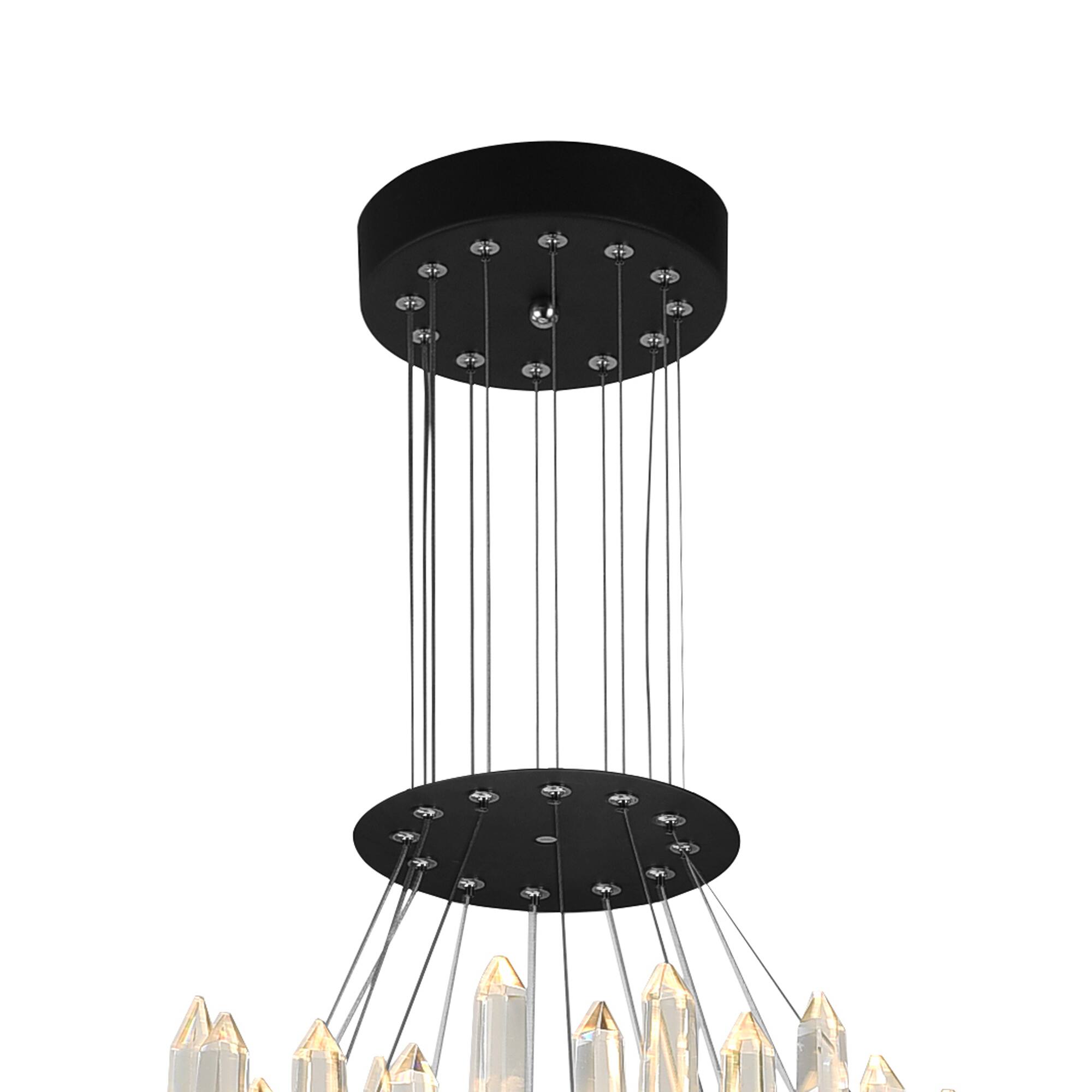 Angle. CWI Lighting - Juliette LED Chandelier With Black Finish - Black.