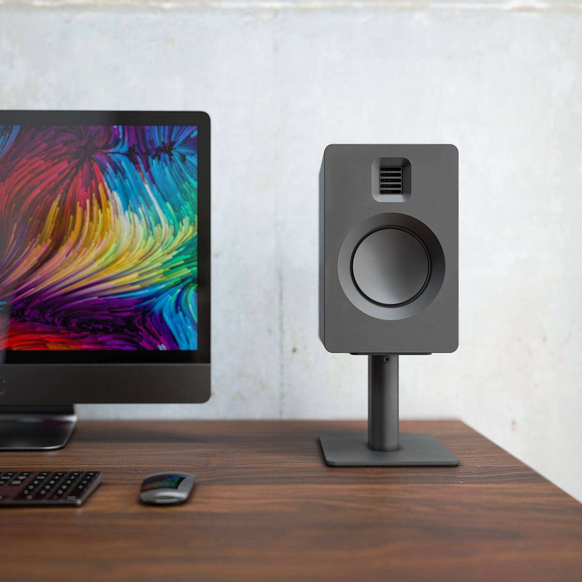 Alt View 5. Kanto - Kanto TUK Premium Powered Bookshelf Speakers with Bluetooth - Pair (Matte Black) - Black.