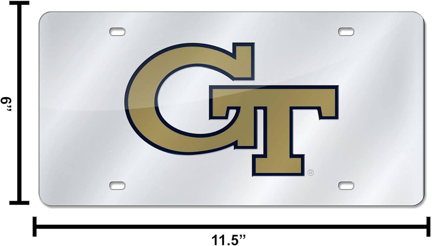 Alt View 3. Rico Industries - Georgia GT Tech Yellow Jackets Acrylic License Plate Laser Tag - Multi.