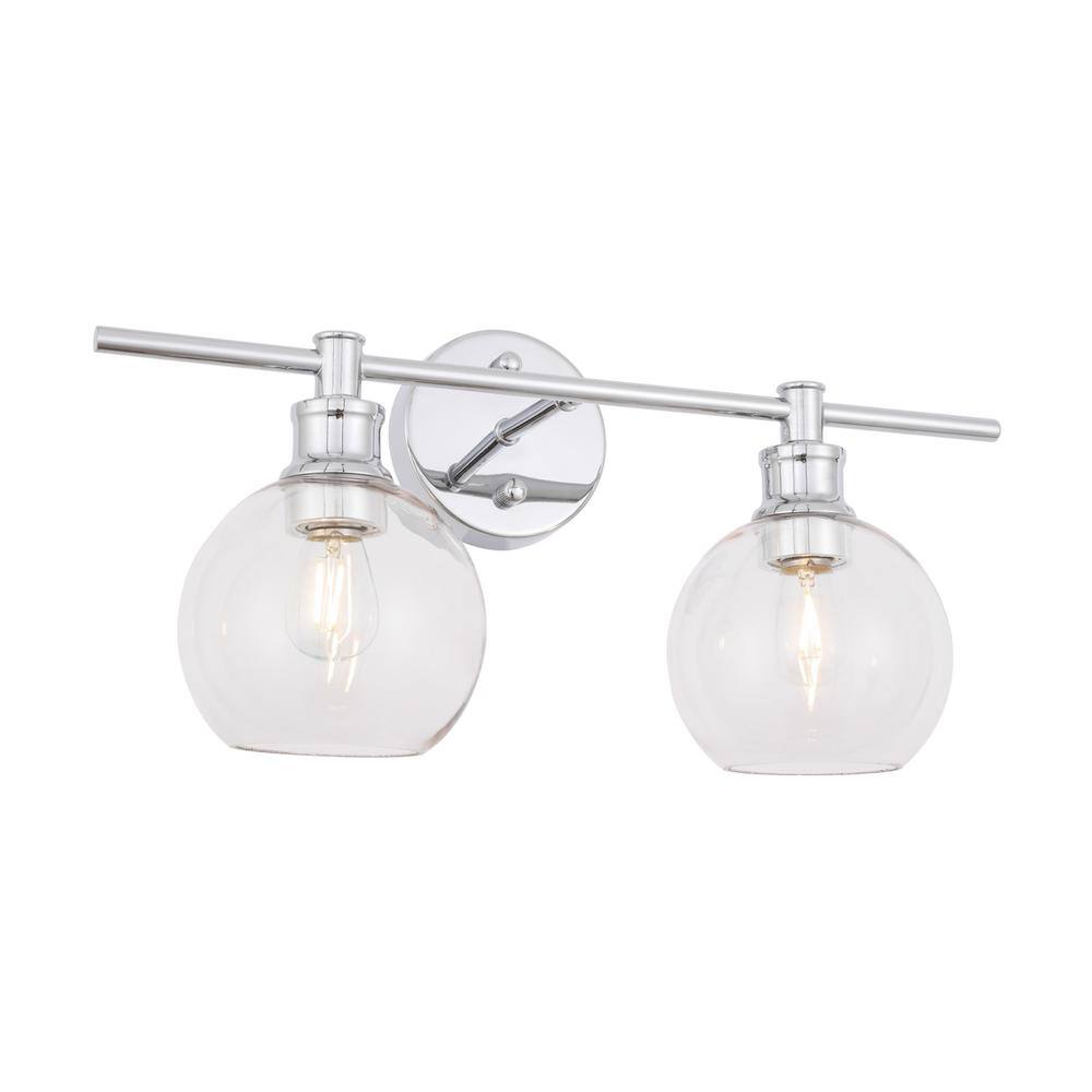 Angle. Living District - Collier 2 light Chrome and Clear glass Wall sconce - Chrome And Clear Glass.