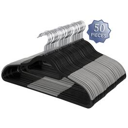 Elama - Home 50 Piece Plastic Non Slip Hanger - Black and Gray