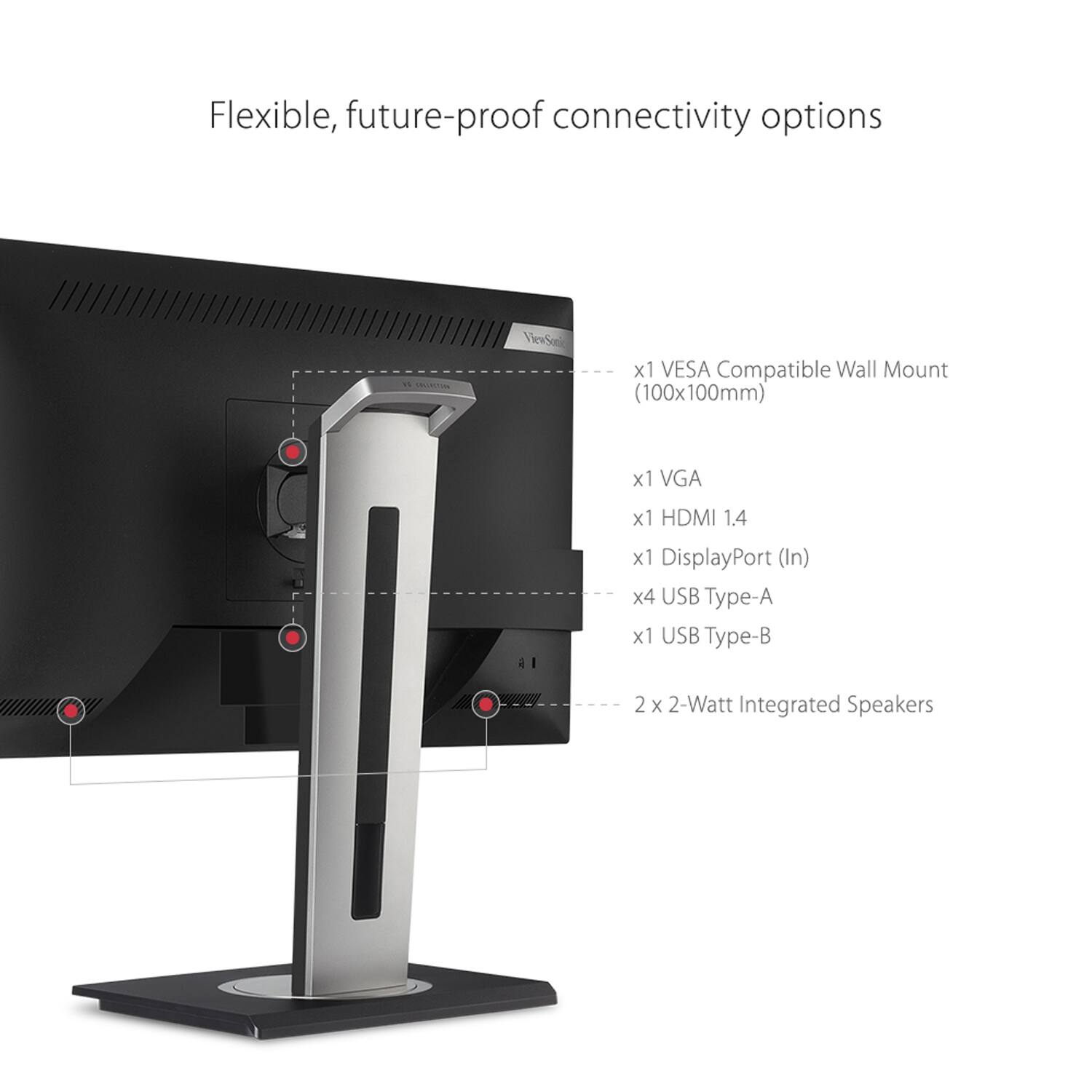 Alt View 1. ViewSonic - VG2448A 23.8" IPS LCD FHD Monitors (DisplayPort VGA, USB, HDMI) - Black.