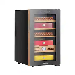 VEVOR - Electric Humidor, 48L, 350 Counts Electric Cigar Humidor Cabinet with Cooling Temperature Control - Black