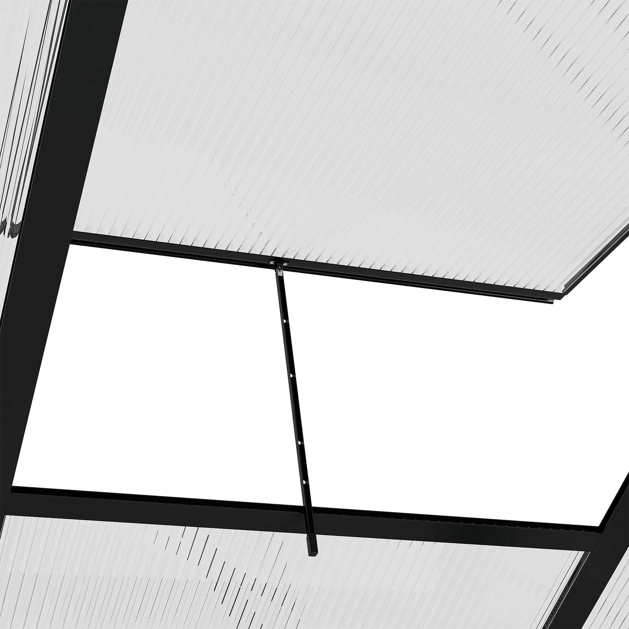 Alt View 8. Outsunny - 6' x 10' Greenhouse for Outdoors, Polycarbonate Greenhouse with Rain Gutter and Roof Vent, Aluminum Walk-in Green House.