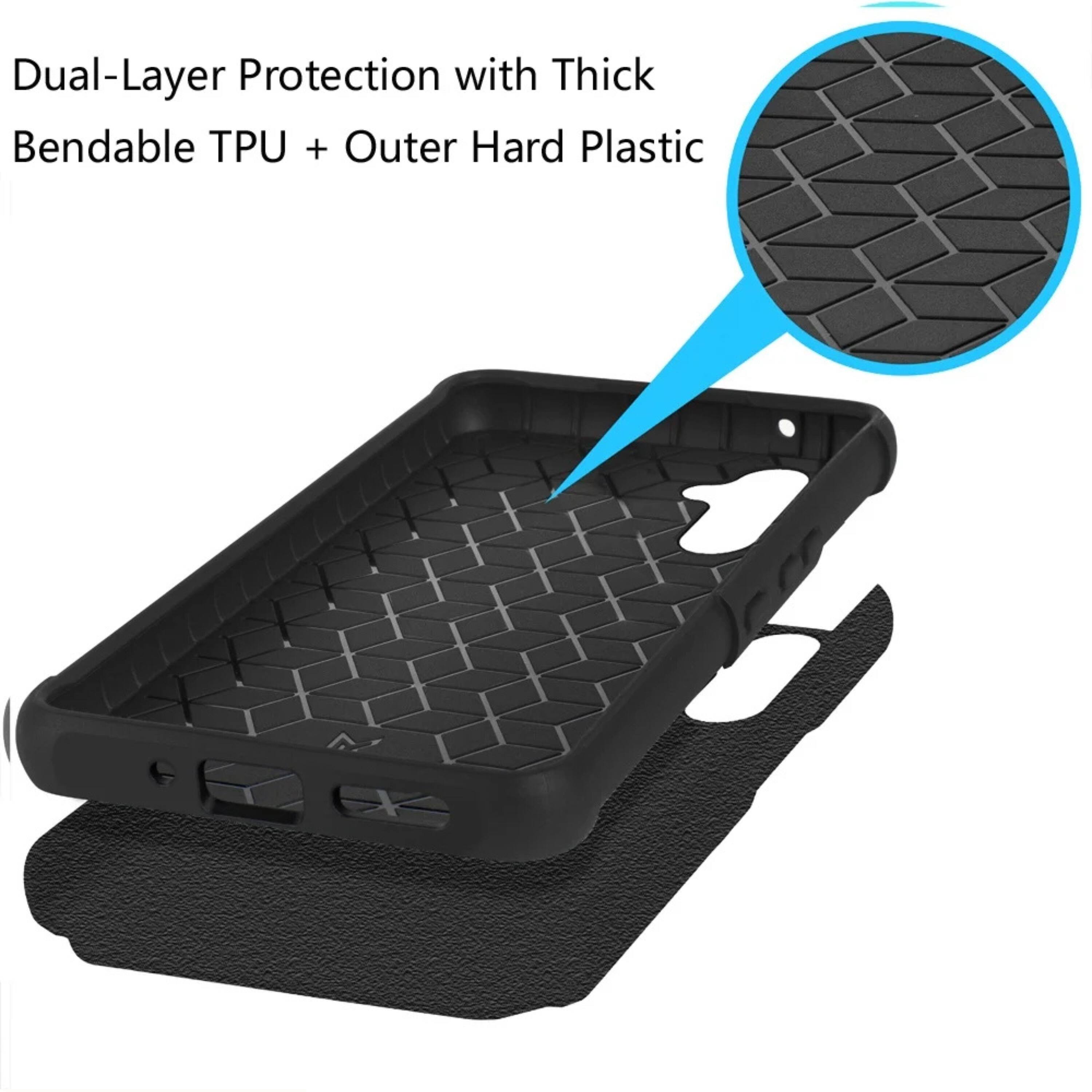 Dual-Layer Protection with Thick Bendable TPU + Outer Hard Plastic