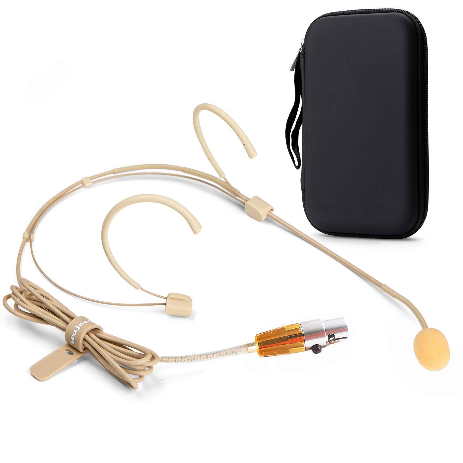 Front. Empire DigiLabs - Headset Microphone Discreet Double Earhook Headworn Mic Fits Pc Voice Amplifier Wireless Bodypack Transmitters For - Mini XLR TA4F Plug for Shure Only.