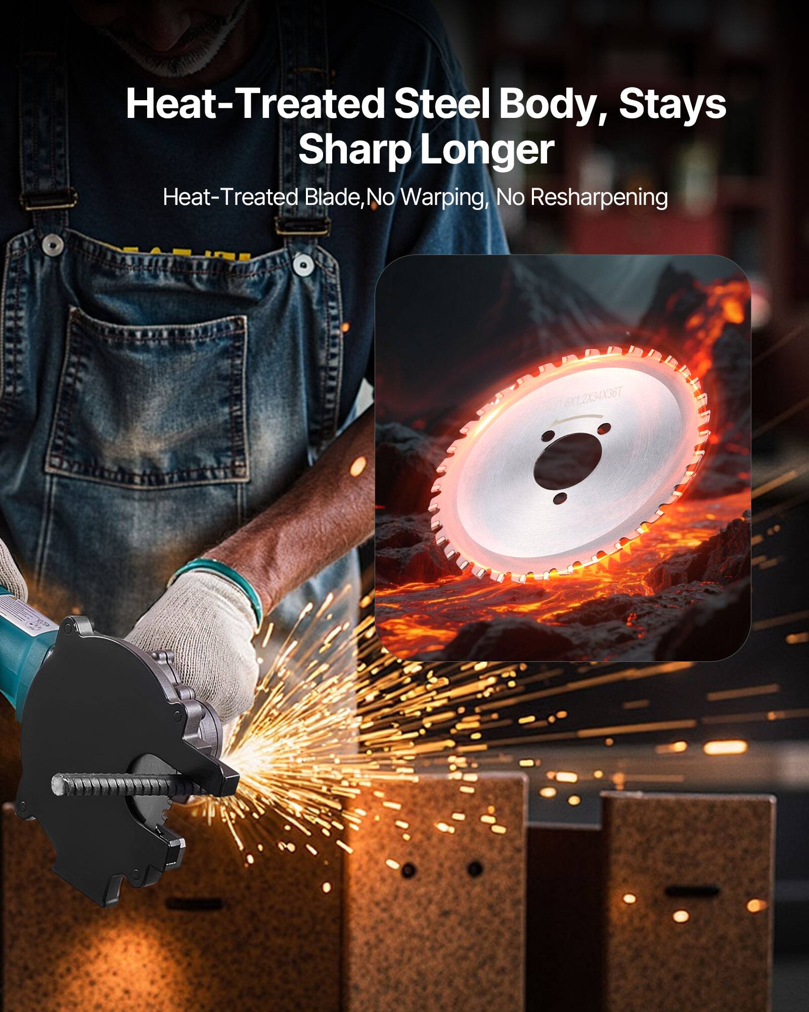Heat-Treated Steel Body, Stays Sharp Longer  
Heat-Treated Blade, No Warping, No Resharpening