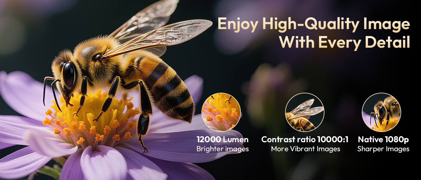 Enjoy High-Quality Image With Every Detail

- 12000 Lumen
  - Brighter images

- Contrast ratio 10000:1
  - More Vibrant Images

- Native 1080p
  - Sharper Images