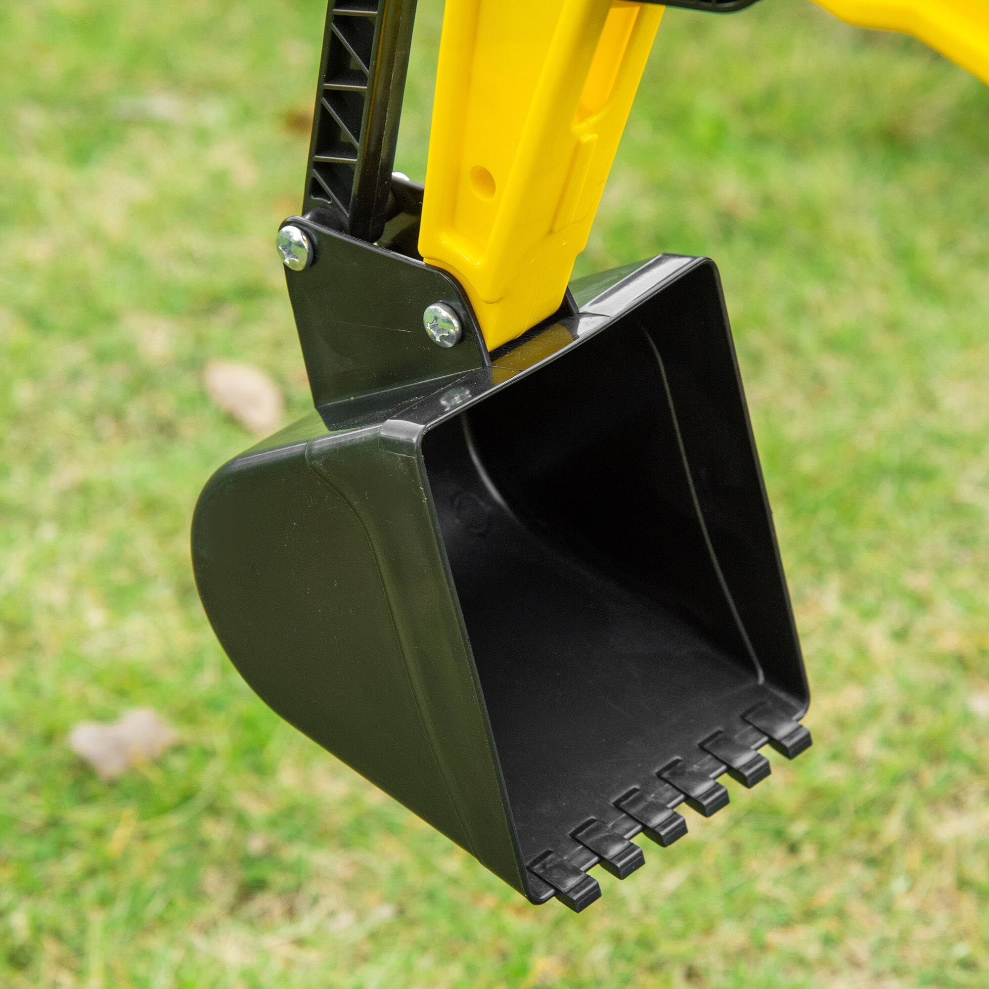 Alt View 5. Aosom - Kids Ride On Excavator, Pedal Digger, Construction Truck with Horn for Kids and Toddlers 3+.