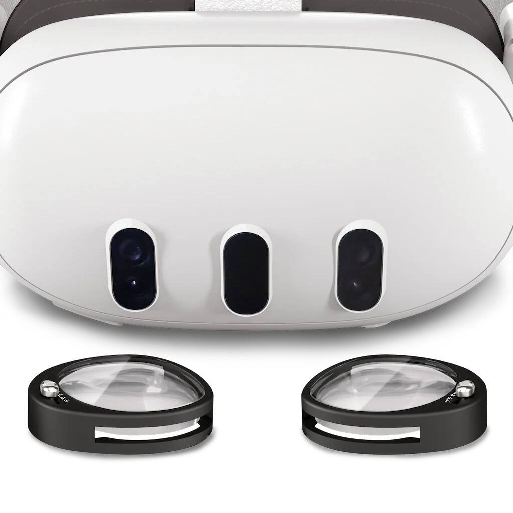 Angle. VOY - Adjustable VR Prescription Lenses for Meta Quest 3 - Black.