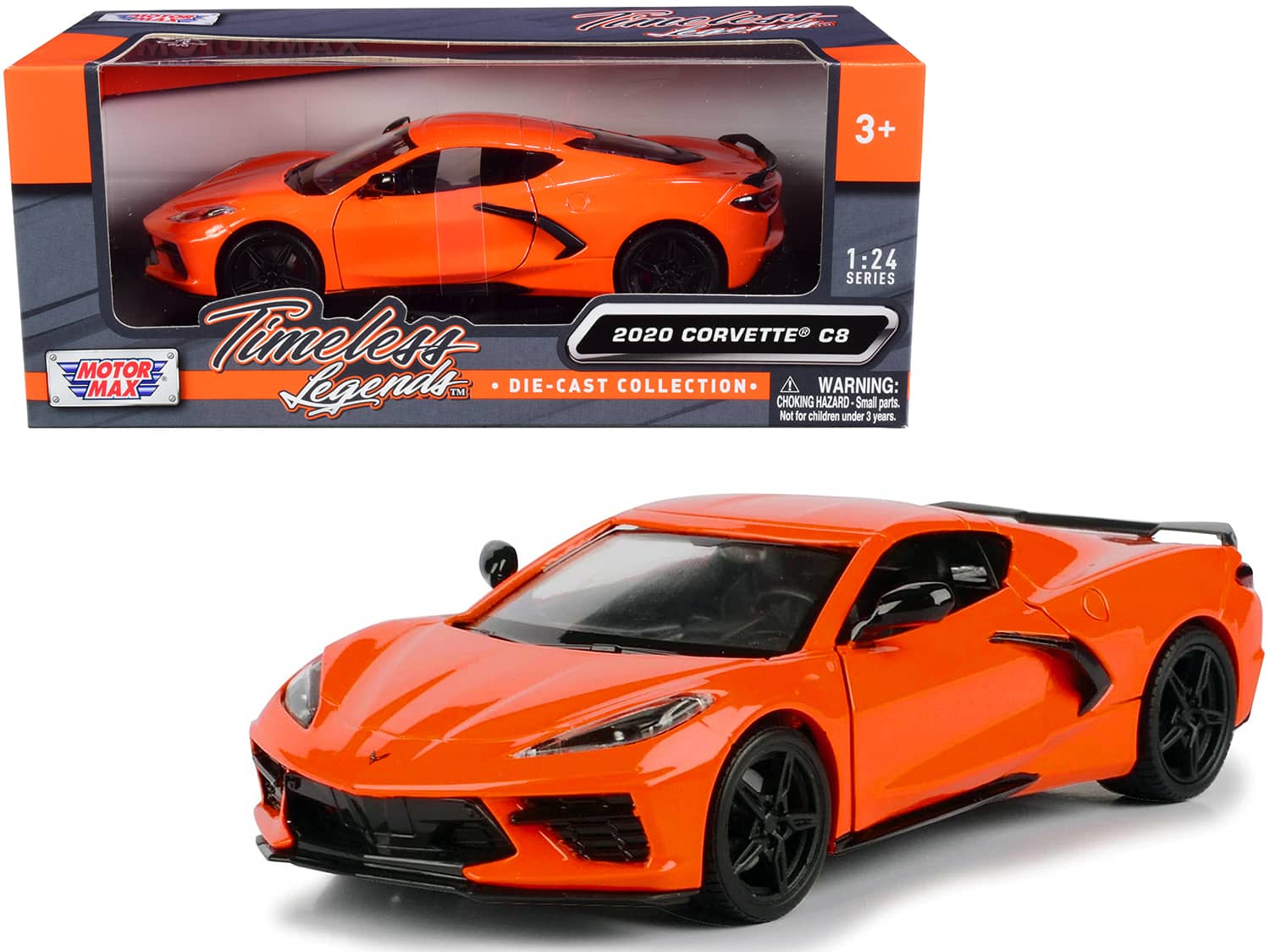 "2020 Chevrolet Corvette C8 Stingray Orange ""Timeless Legends"" 1/24 Diecast Model Car by Motormax" price history on PriceWatchPro