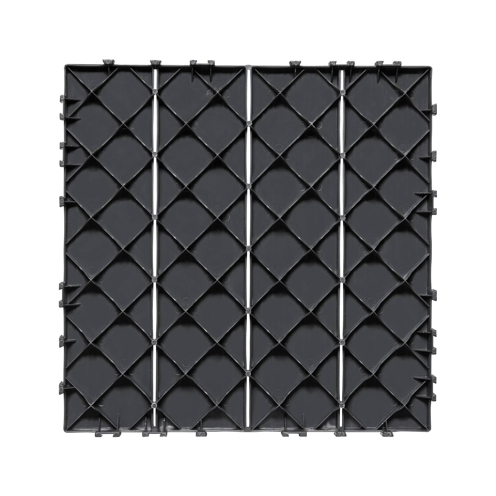 Alt View 5. VEVOR - Interlocking Deck Tiles, 36 Pack,11.6"x11.6" 36 sq. ft Plastic Waterproof Outdoor Flooring All Weather Use, Patio Floor - Dark Grey.