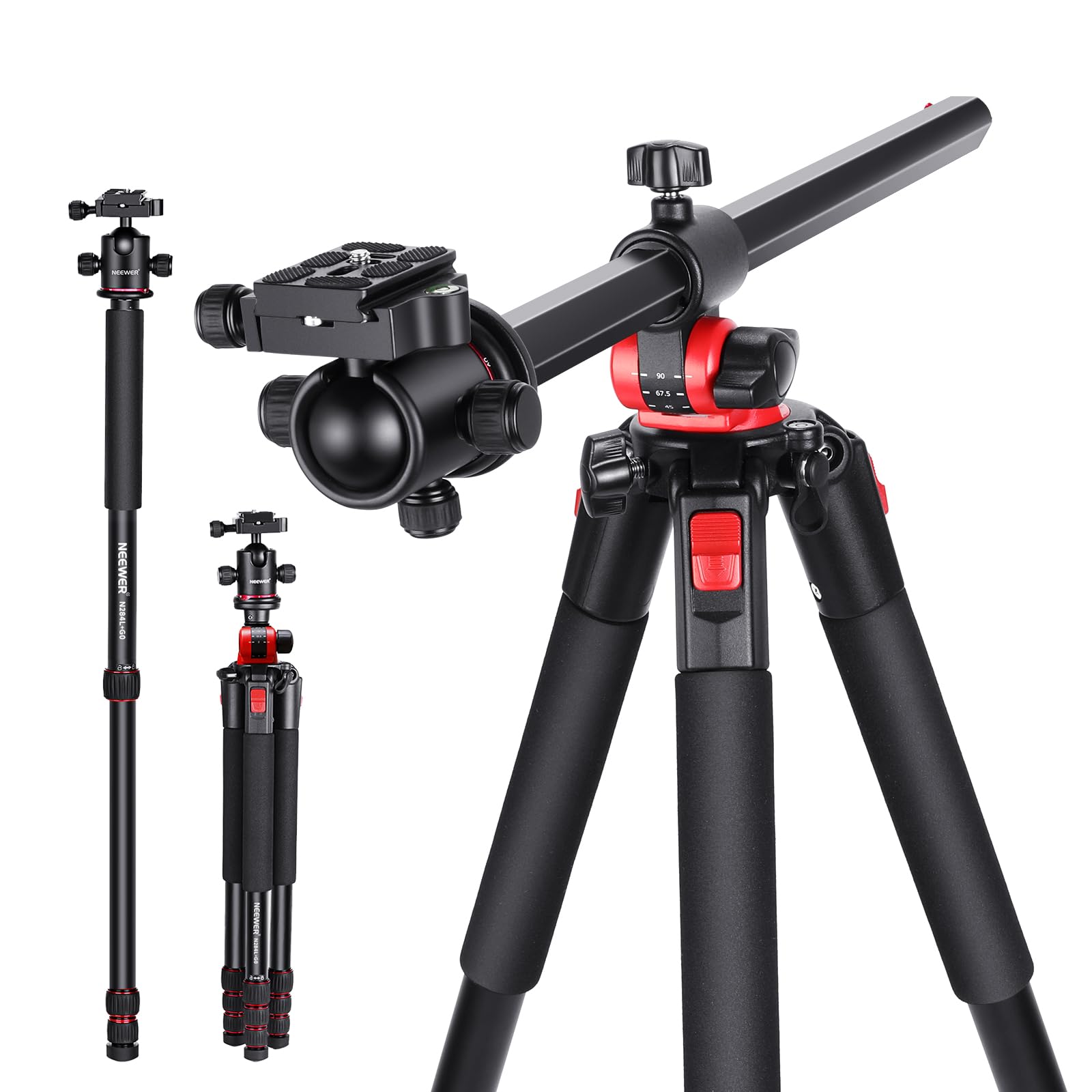 Front. Neewer - 79" Tripod & Monopod with Ball Head - Horizontal Overhead Mount for DSLR & Camcorder (33lb).