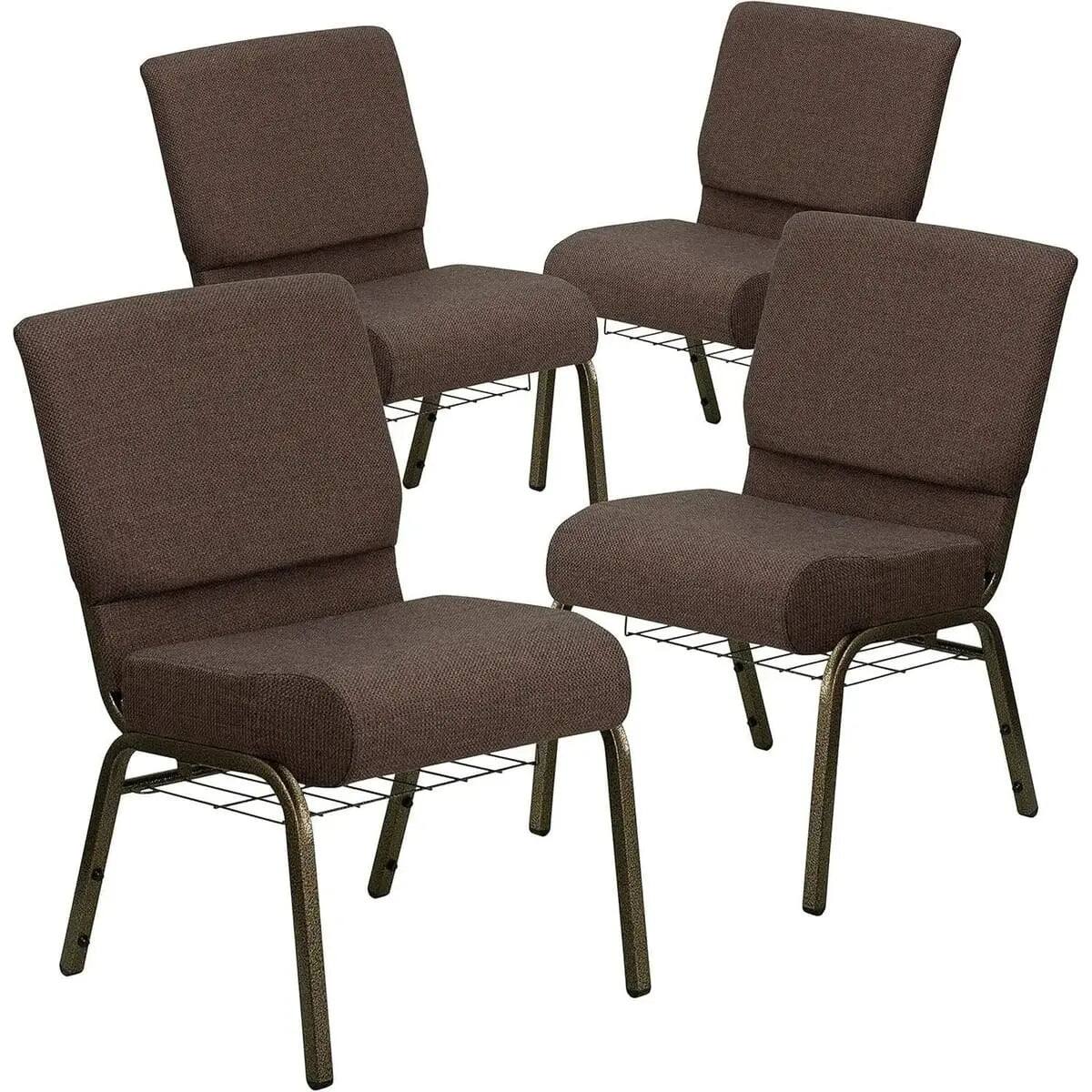 Flash Furniture HERCULES Series Church Chair with Cup Book Rack Royal ...