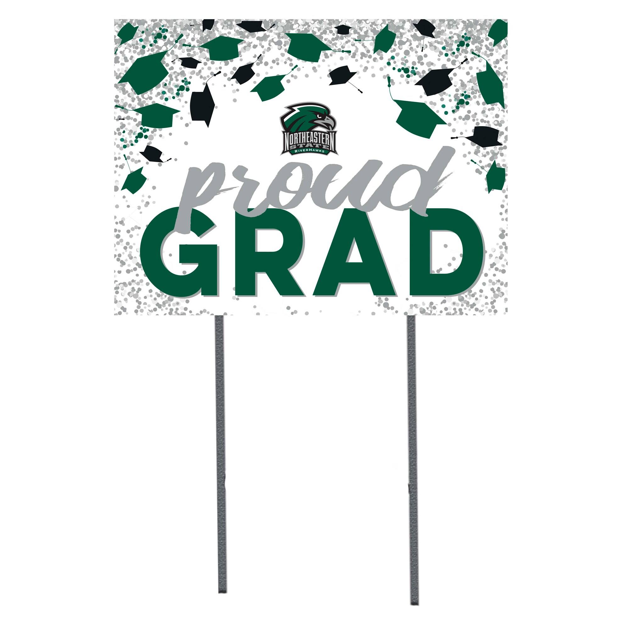 Northeastern State Riverhawks 18" x 24" Proud Grad Yard Sign