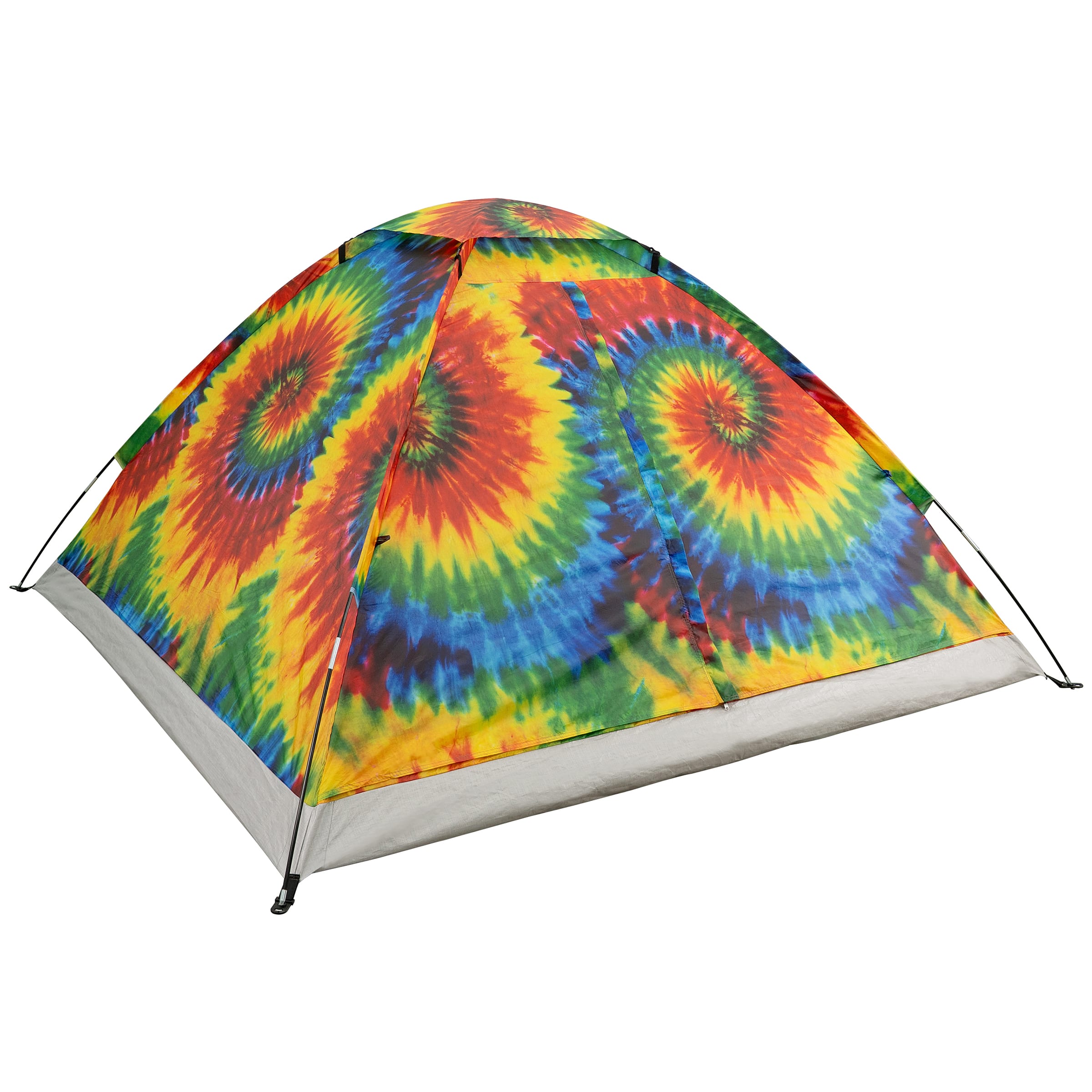 Wakeman Outdoors - 3 Person Camping Tent with Rain Fly, Carrying Bag - Tie Dye