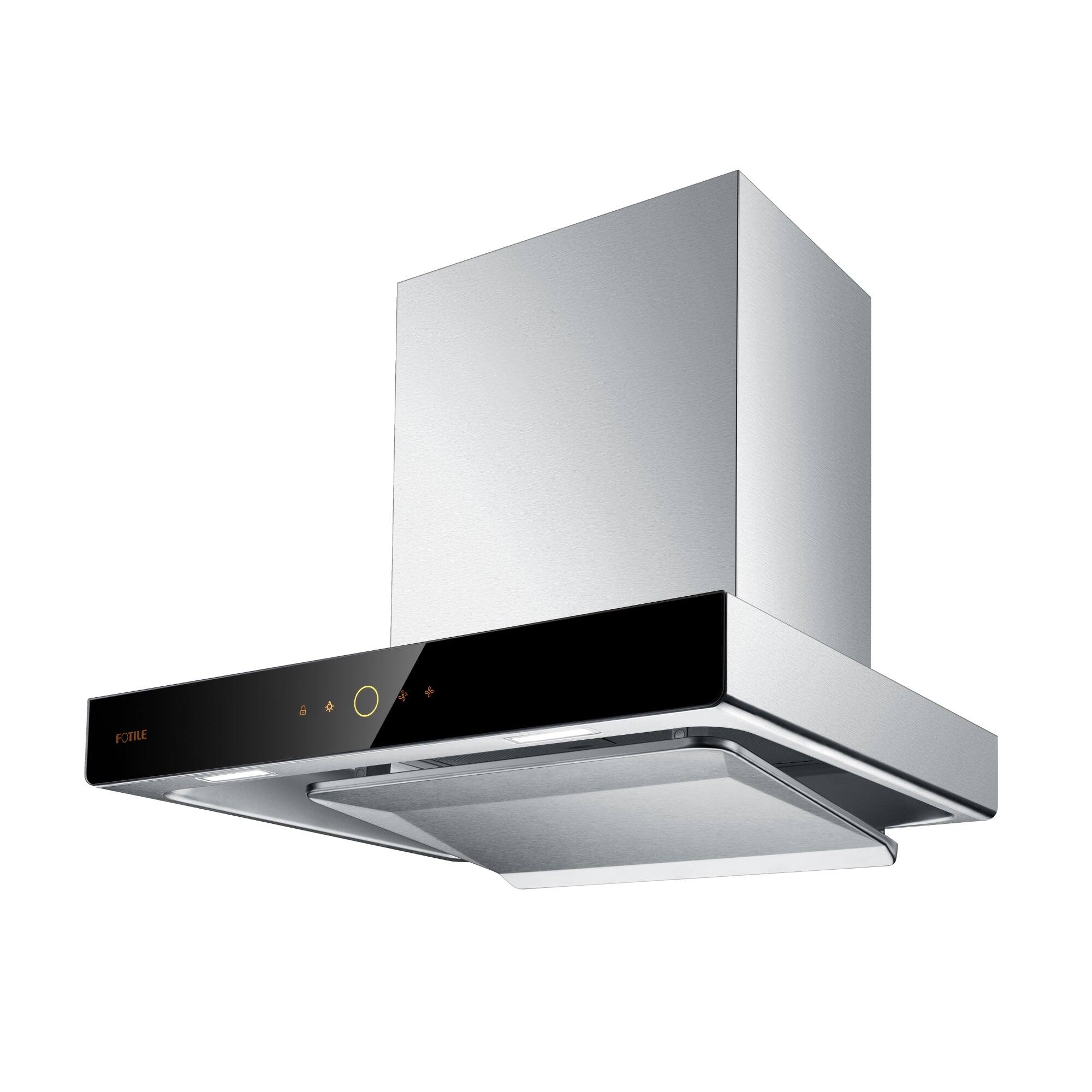 Left. FOTILE - FOTILE 24" 850 CFM Wall-Mount Recirculation Range Hood in Stainless Steel - stainless steel.