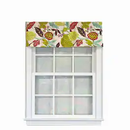 RLF Home - 100% Cotton High Quality Antonia Tailored Window Valance with 1.5" Rod Pocket 50" W X 12" L - Spring