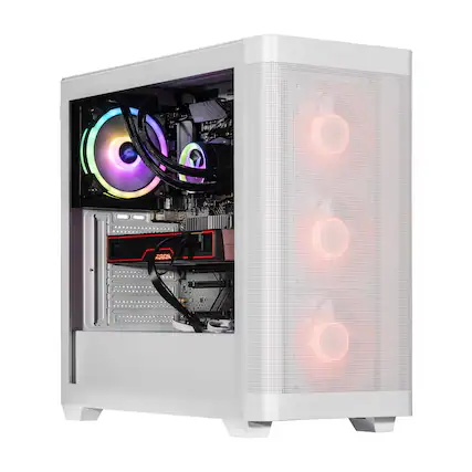 Velztorm - Pilum Desktop PC (Ryzen 7 5700X, 32GB, 2TB SSD, Radeon RX 9070 XT, WiFi 5, Bluetooth 5.0, Win 11 Home) - White