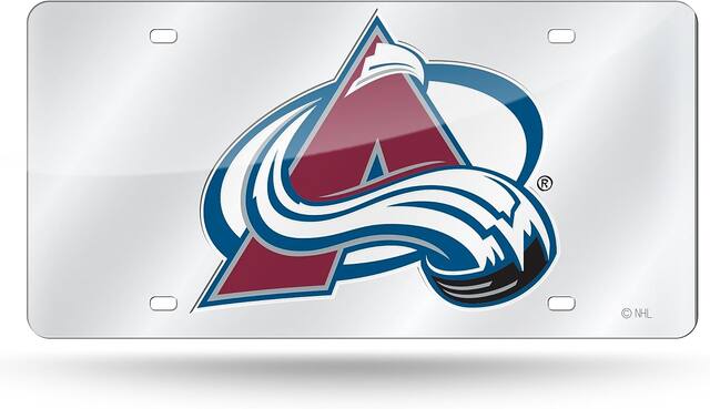 Front. Rico Industries - Colorado Avalanche Acrylic License Plate Laser Tag - Multi.