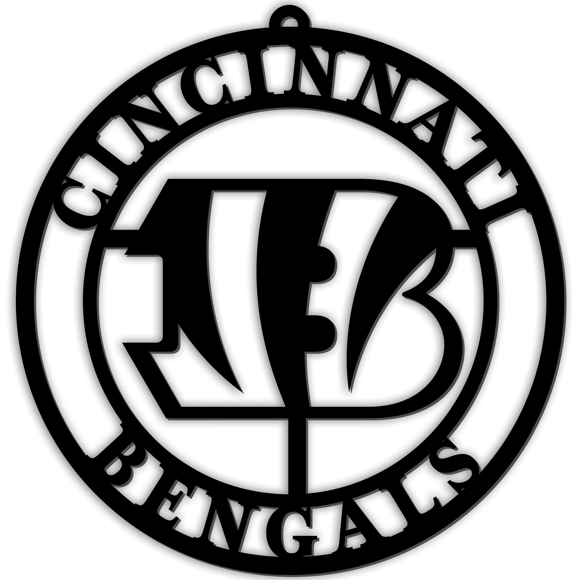 Black Cincinnati Bengals 16'' Team Logo Cutout