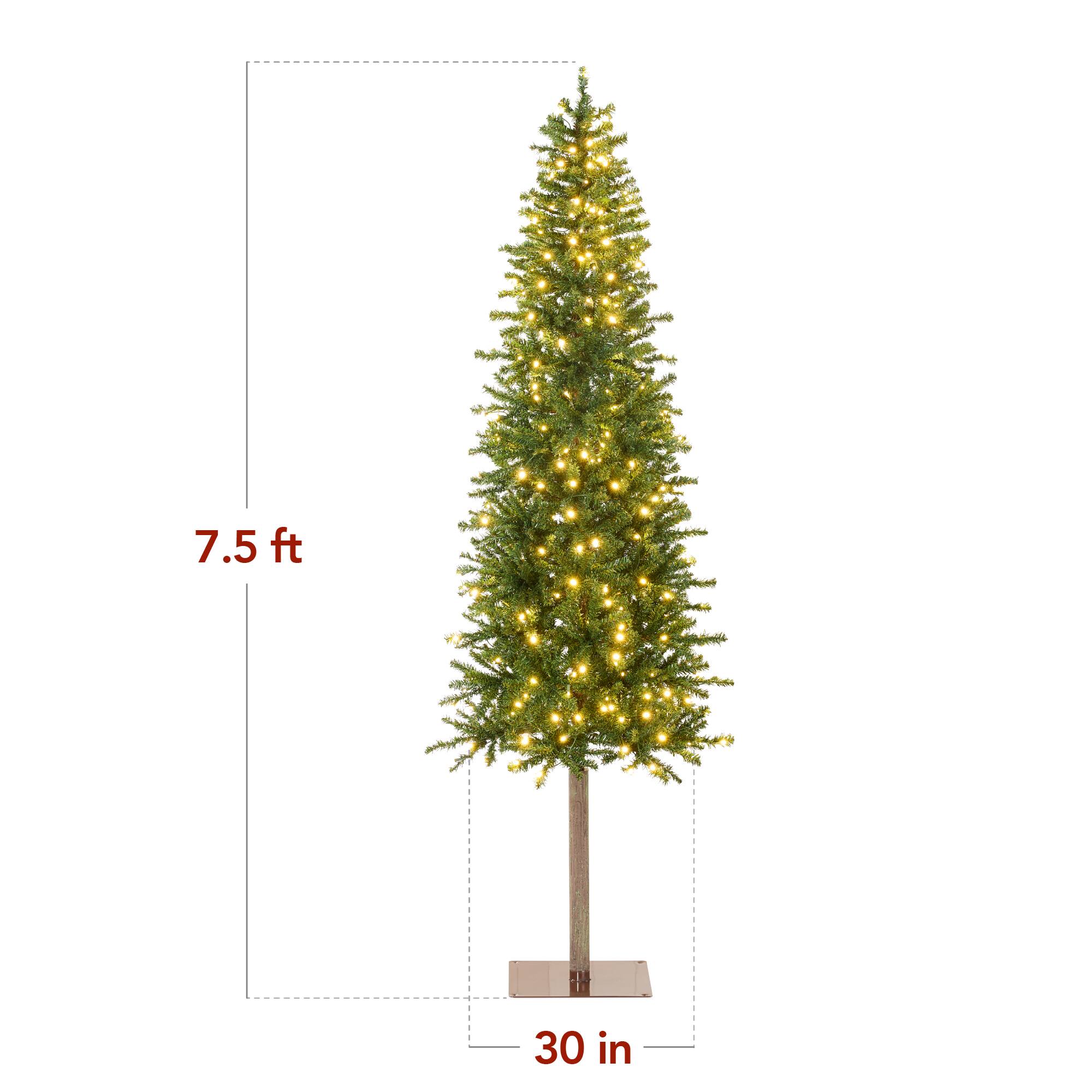 Alt View 7. Best Choice Products - Best Choice Products 7.5ft Pre-Lit Artificial Alpine Slim Pencil Christmas Tree w/ 350 LED Lights, Stand - Green.
