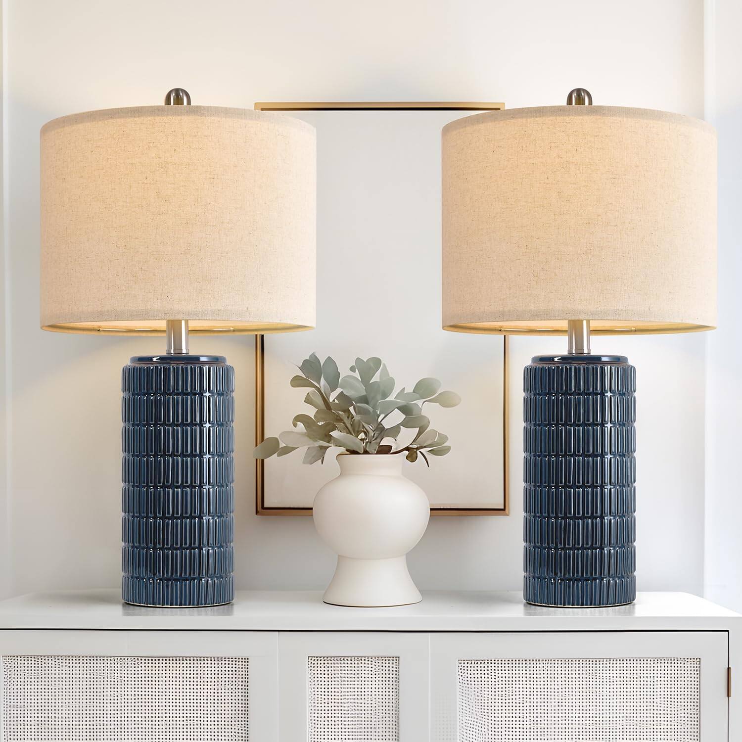 Dark Blue - 23'' Ceramic Lamps