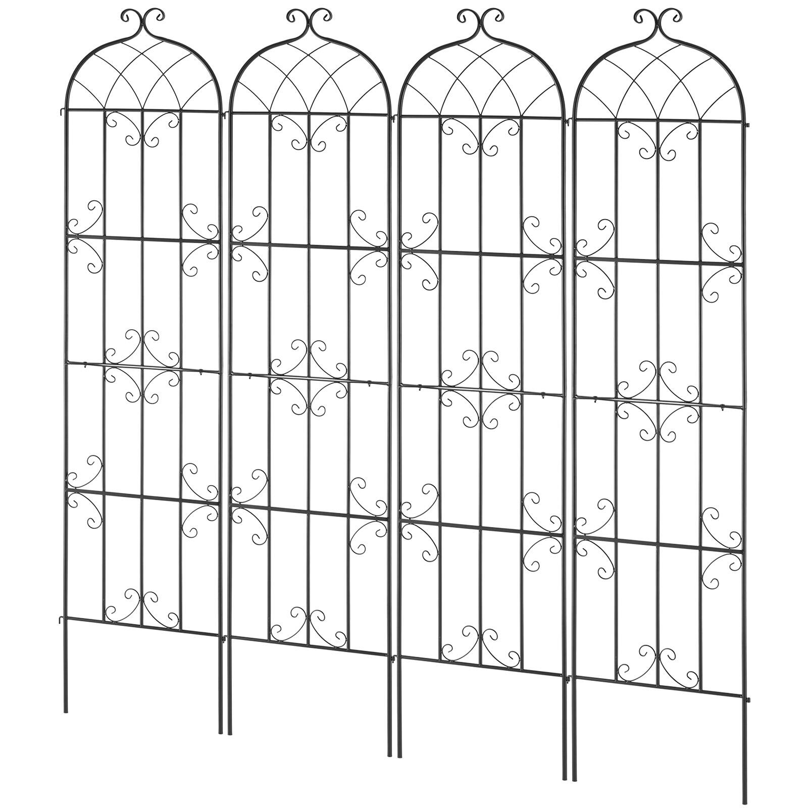 Alt View 5. VEVOR - Garden Trellis for Climbing Plants, 87 x 20 in, 4 Packs Rustproof Metal Garden Flower Trellis, Outdoor Climbing Trellis - Black.