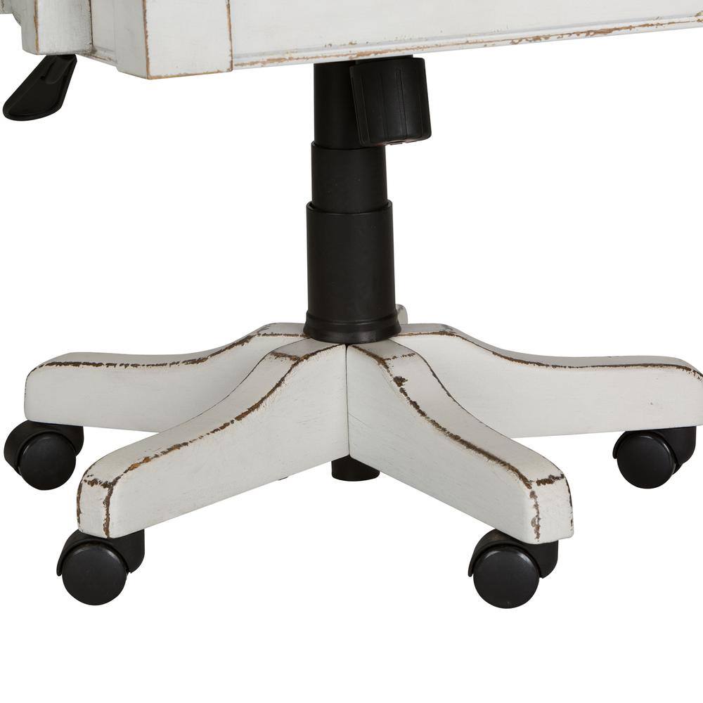 Alt View 4. Liberty Furniture Industries - Magnolia Manor Jr Executive Desk Chair in Antique White - White.