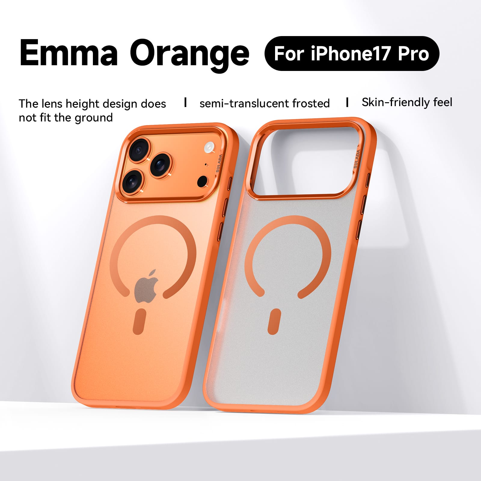 Photos - Case Magnetic Dteck - Frosted Semi-transparent Shockproof  Phone  For Apple iPhone 17 Pro - Orange 
